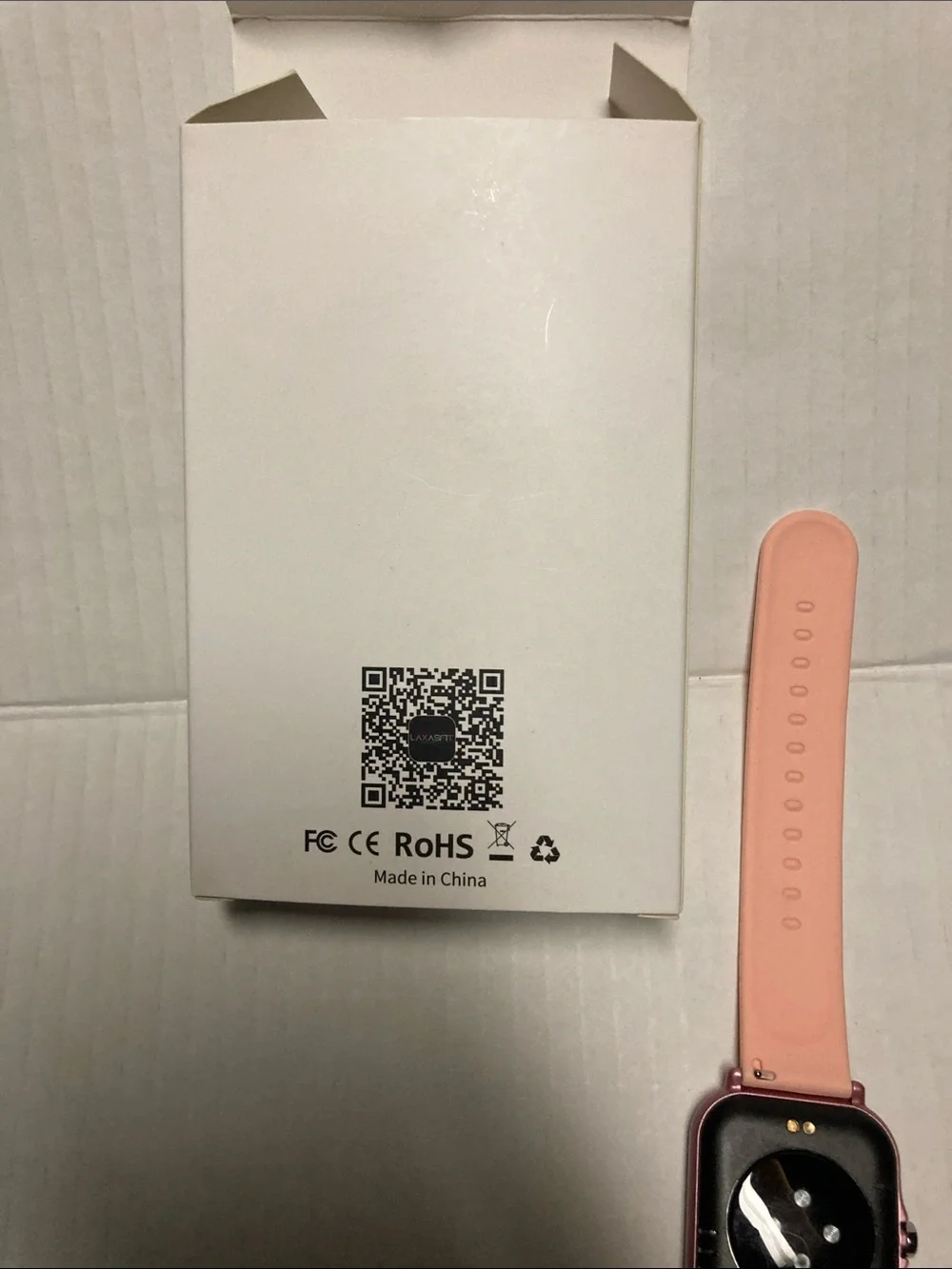 Laxasfit Pink Silicone Smartwatch with Touchscreen and USB Charger